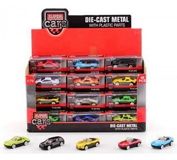 Super Cars, Die-Cast Metalli Auto Muoviosilla, punainen avoauto